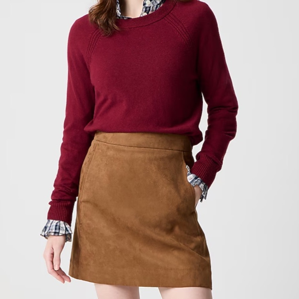 New j crew faux suede a line mini skirt